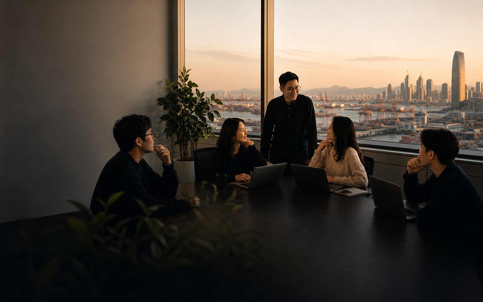 Leadtop 团队在宁波办公室围绕全球增长项目协作