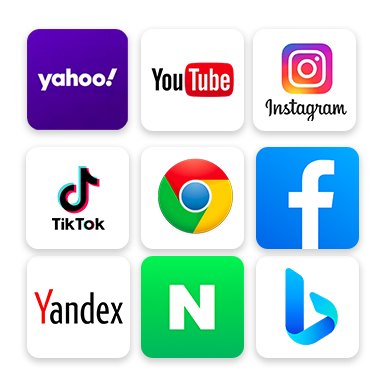 Facebook、Instagram、LinkedIn、TikTok 等社交媒体平台